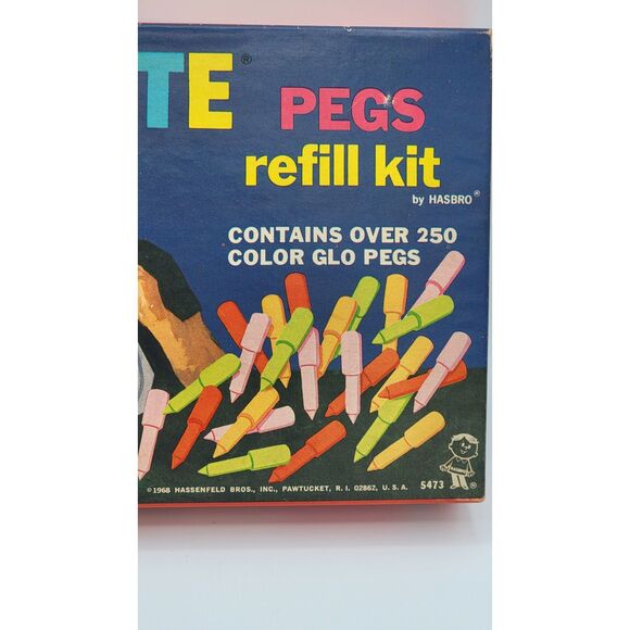 Vintage Lite-Brite PEGS Refill Kit by Hasbro 250 Color Glo Pegs - Picture 5 of 6